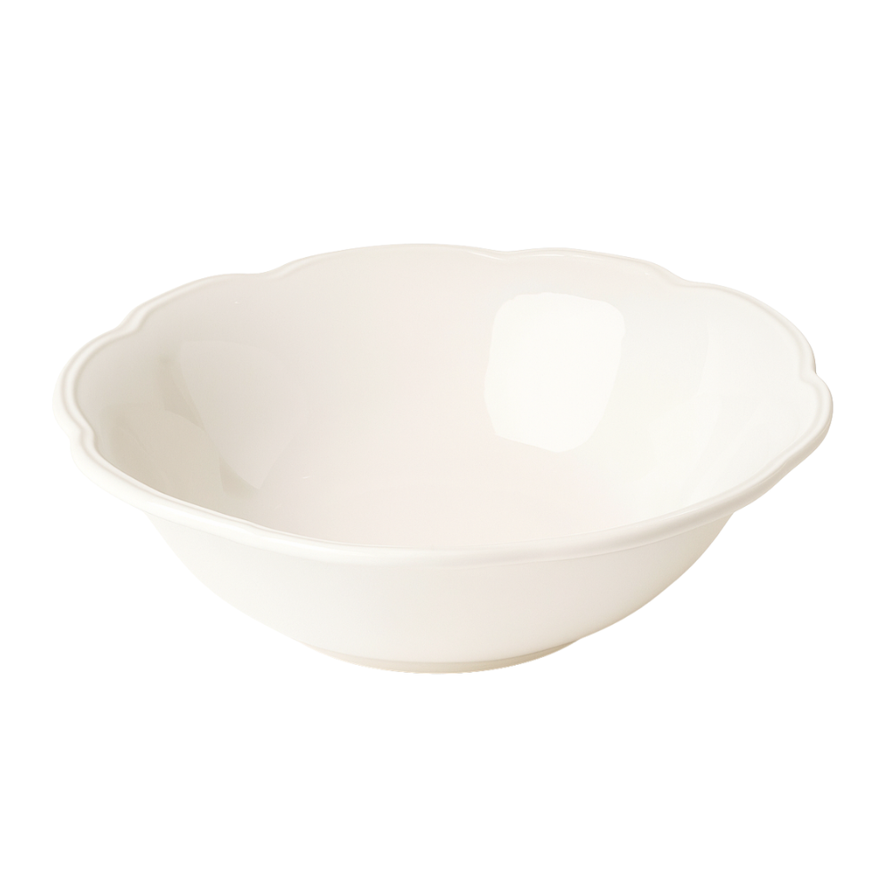 Ensaladera Blanco Liso con Bordes Irregulares