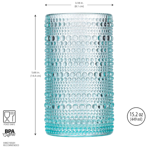 Juego de Vasos Halo Celeste 15.2 oz - Set de 4