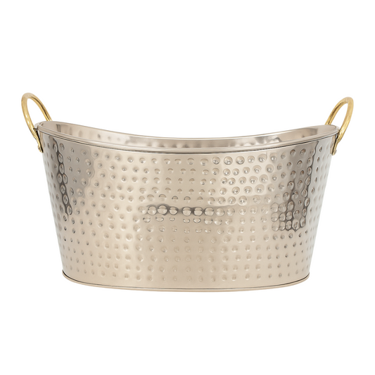 Hielera Plateada con Orejas Doradas - Metálica