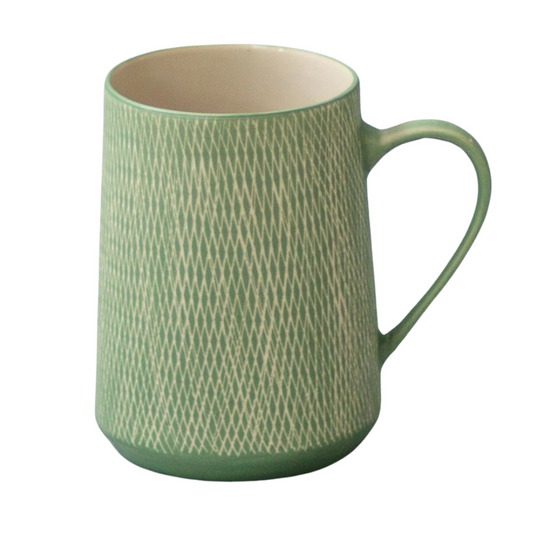 Taza Gres Verde 20oz - Jade Crosshatch