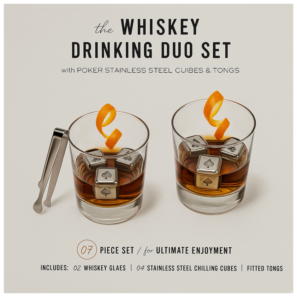 Set de Vasos y Pinzas para Whisky