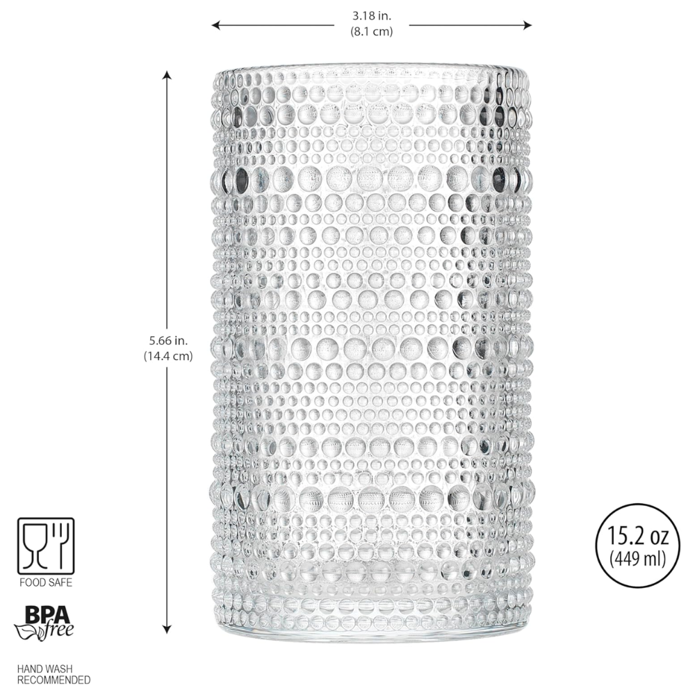 Vasos Transparentes 15,2 oz - Set de 4