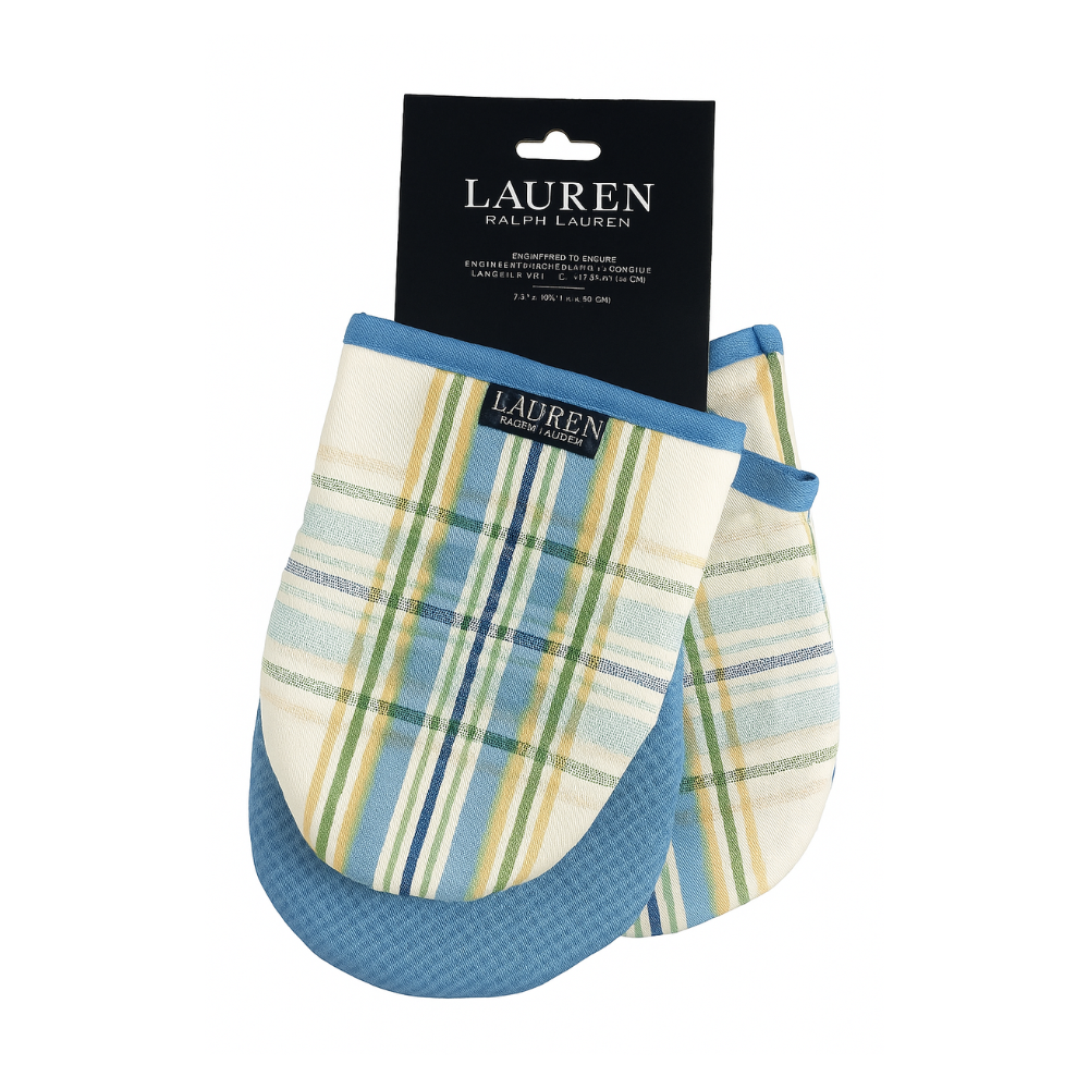 Guantes de Cocina Azules Cuadriculados