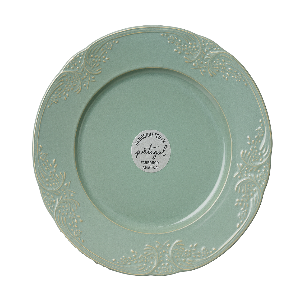 Plato Verde Bordado – Portugal