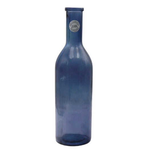 Florero Tipo Botella Color Azul (XL)