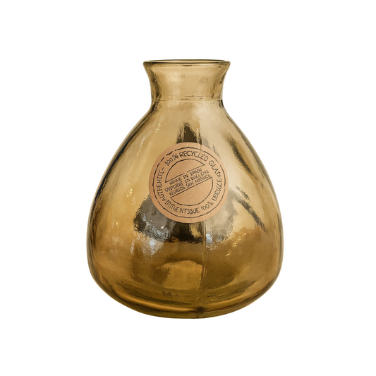 Florero de Vidrio Burbuja Amarillo (S)