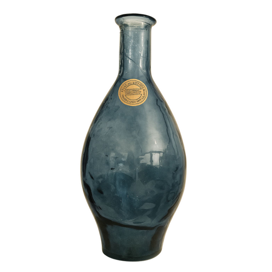 Florero de Vidrio Azul Burbuja (XXL)