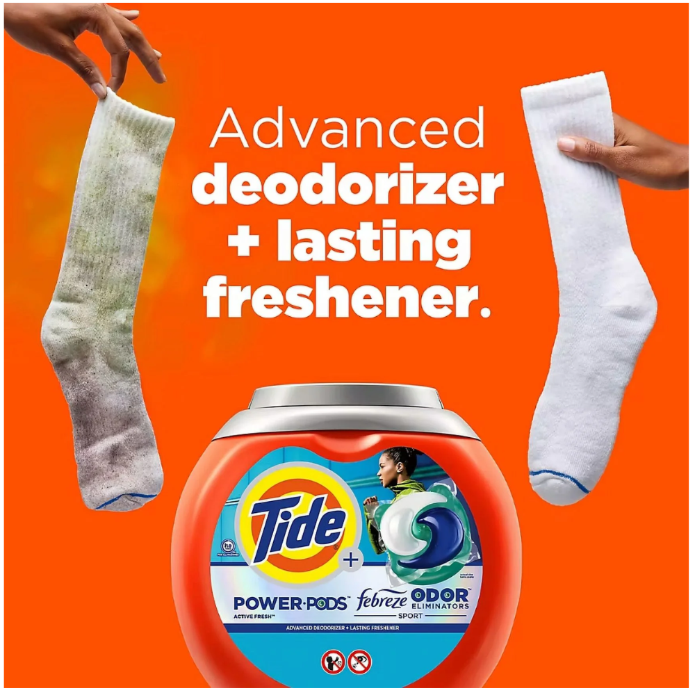 Detergente con Eliminadores de Olores Deportivos - Tide Power Pods