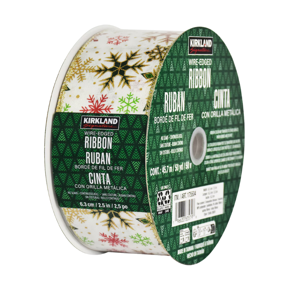 Cinta Navideña con Orilla Metálica – Rollo