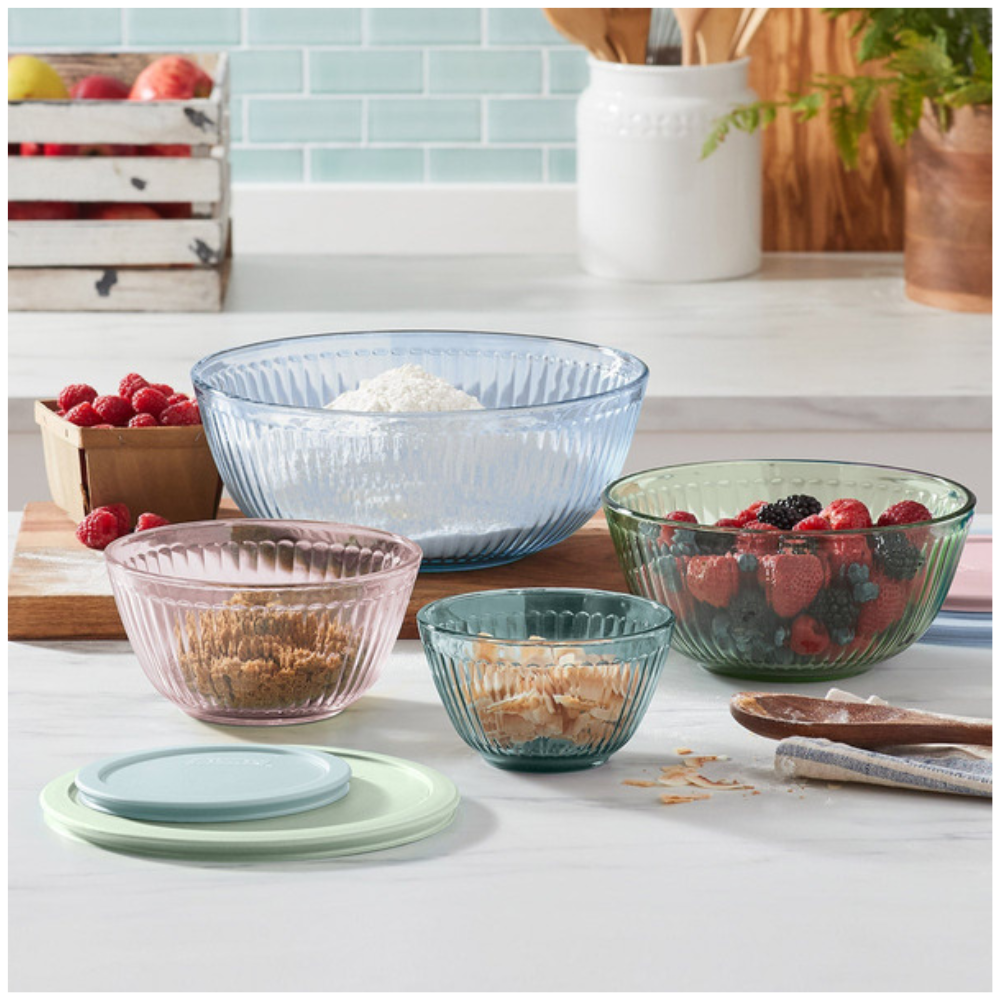 Bowls con Tapa Pyrex Colores – Set de 8 Piezas