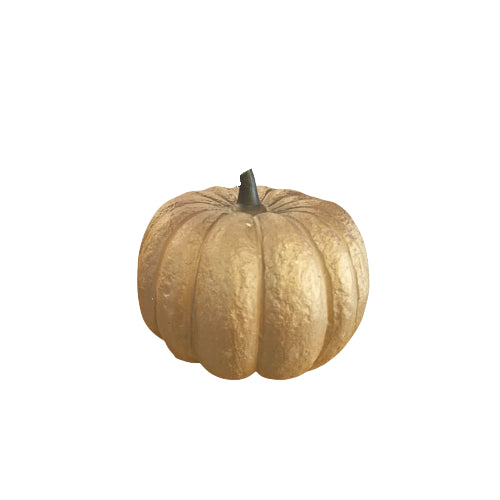 Calabaza Decorativa Café con Dorado de Cerámica
