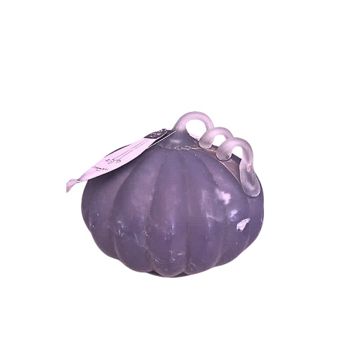 Calabaza Decorativa Vidrio Morada con Efecto Marmoleado y Luz Interior