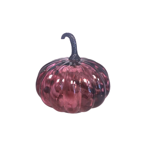 Calabaza de Vidrio Decorativa Color Vino con Luz Interior