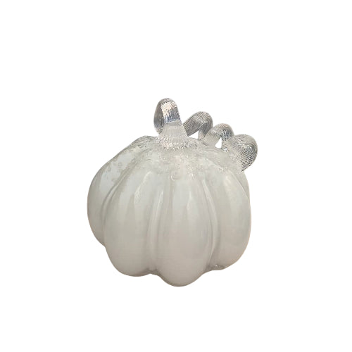 Calabaza Decorativa Blanca de Vidrio