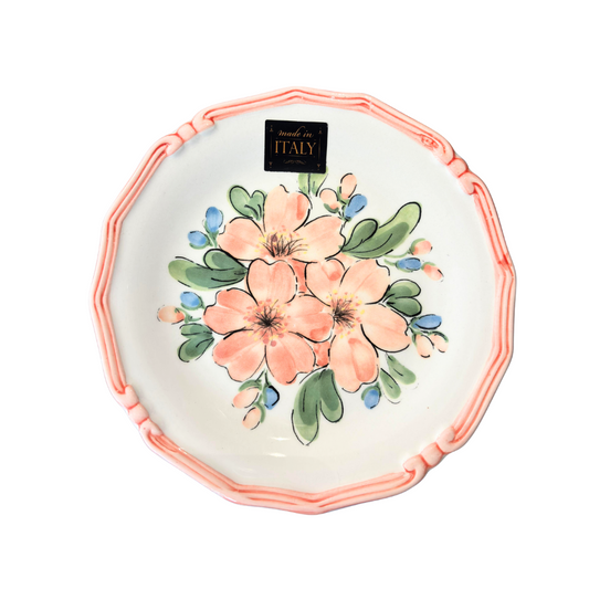 Platos Blancos Flor Durazno – Tamaño M