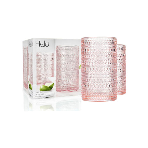 Vasos Halo Rosados 15.2 oz - Set de 4 Vasos