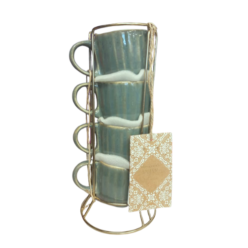 Juego de 4 Tazas Hechas a Mano
