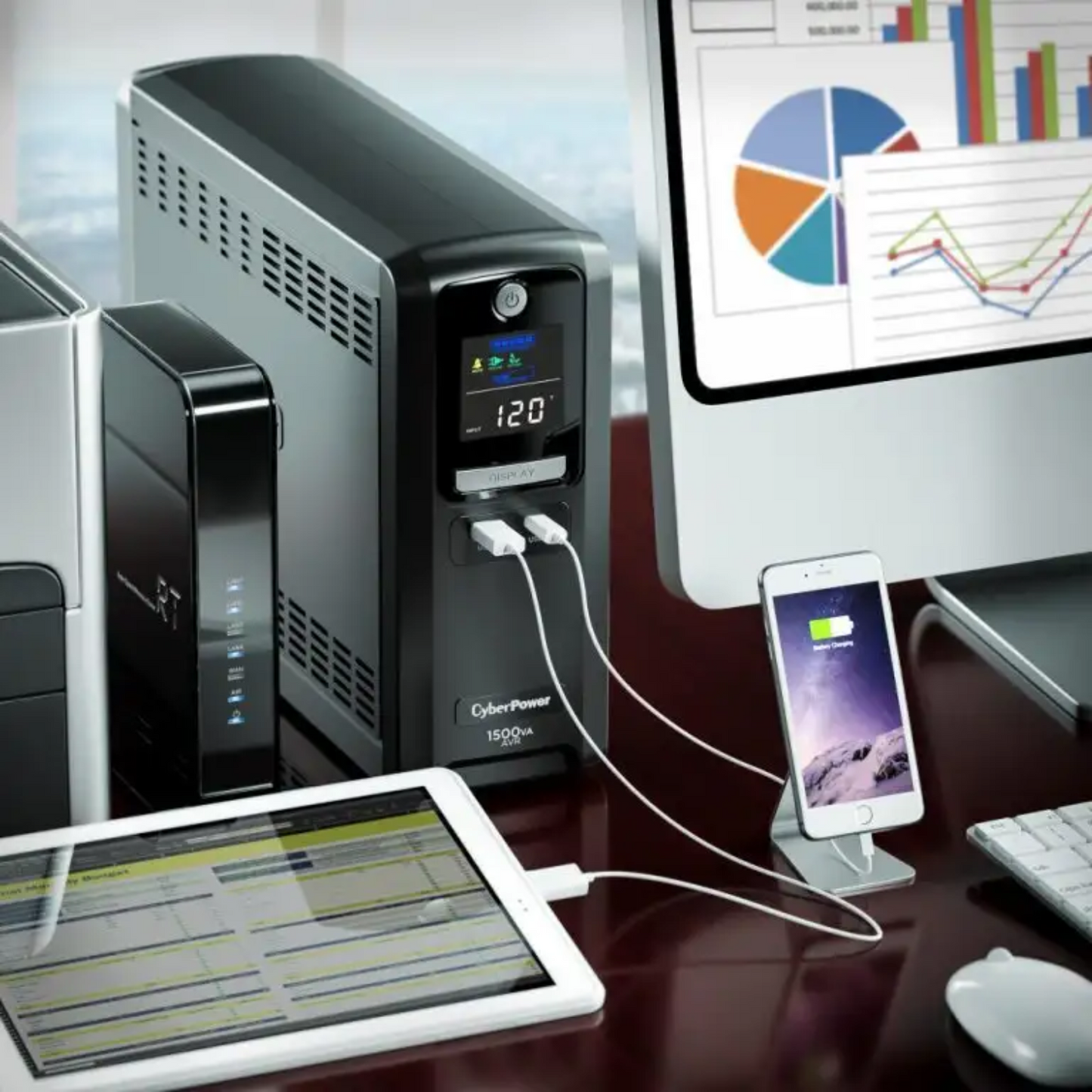 LX1500GU3 - Bateria Backup Sistema UPS 1500 VA Cyber Power