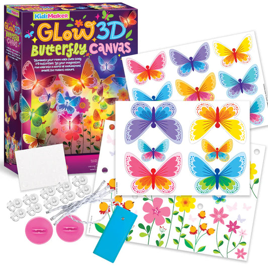Lienzo 3D de Mariposas que Brillan