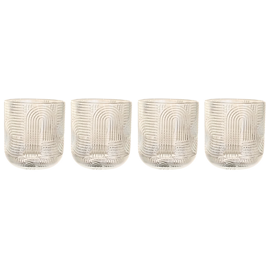 Vasos Transparentes con Líneas - Set de 4