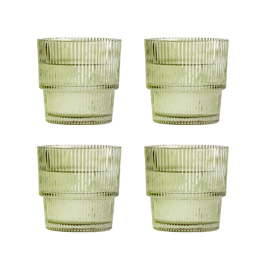 Vasos de Líneas Verde 11,15 oz - Capri