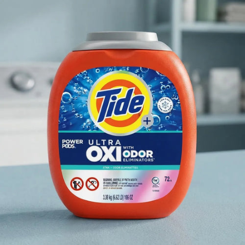 Detergente Tide PODS Ultra OXI con Eliminador de Olores – 72 Cápsulas