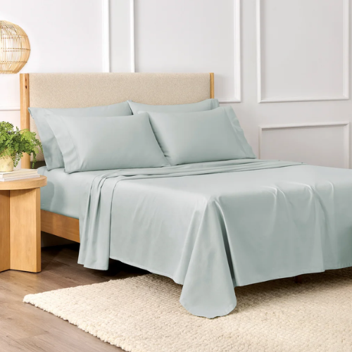 Sábanas Algodón Orgánico 300 Hilos King- Dusty Blue