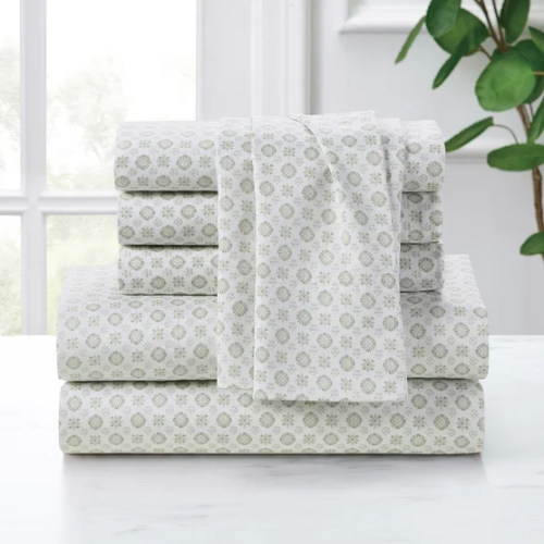 Sábanas Algodón Orgánico 300 Hilos King- Sierra Foulard Sage