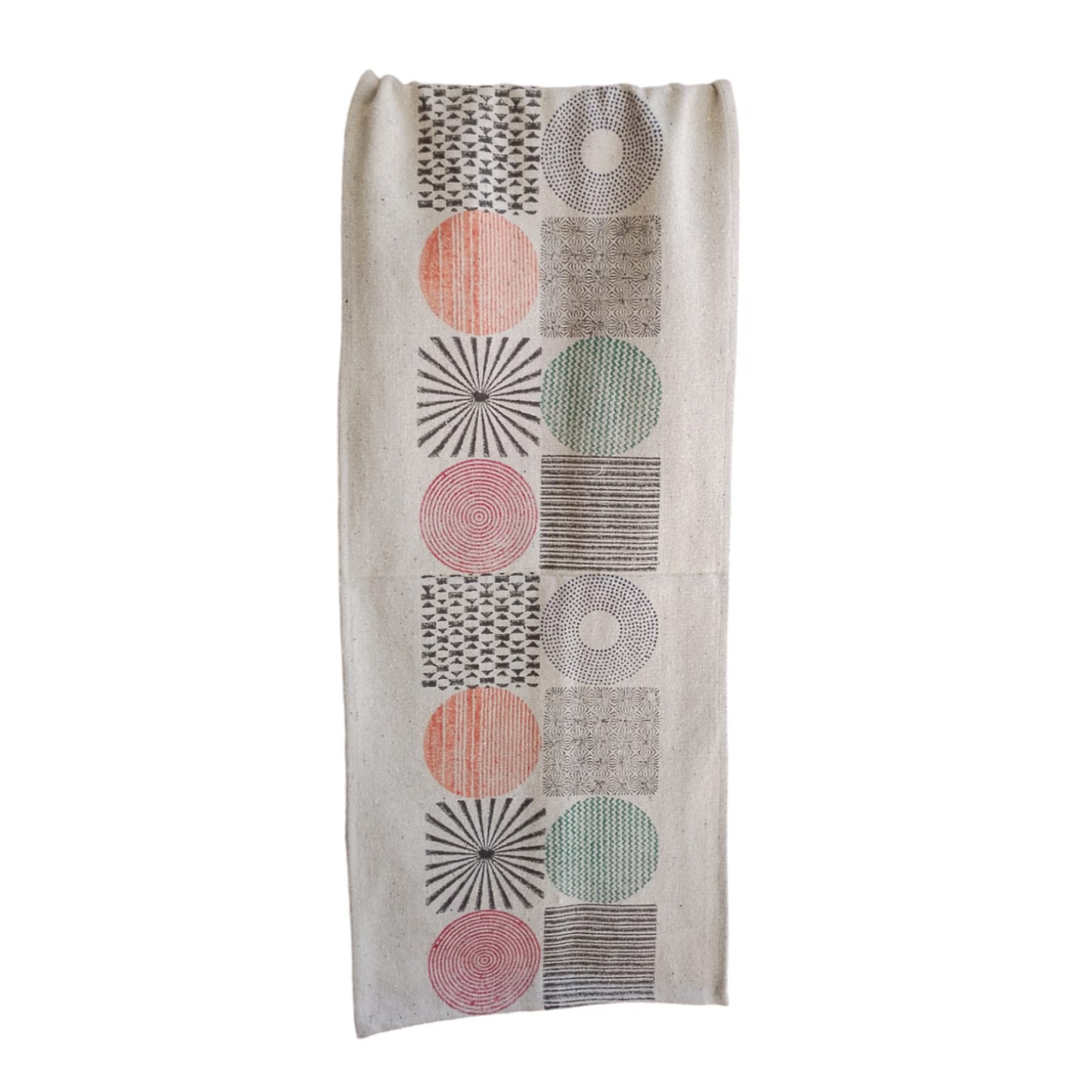 Camino De Mesa Square Circles Multi Algodon