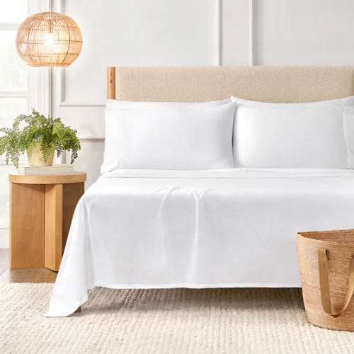 Sábanas Algodón Orgánico 300 Hilos Queen - White