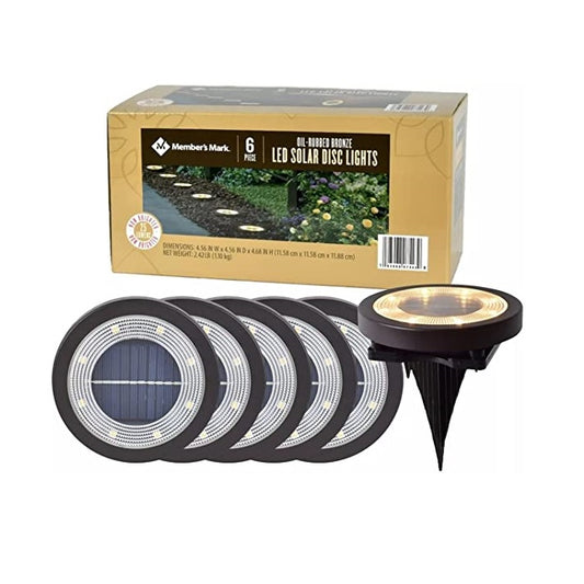 Luces Led discos solares 6u Member's Mark