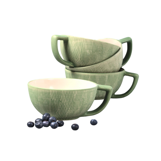 Taza para Latte Gres 1U - Jade Crosshatch