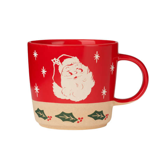 Jarro Rojo Santa Claus con Copo de Nieve