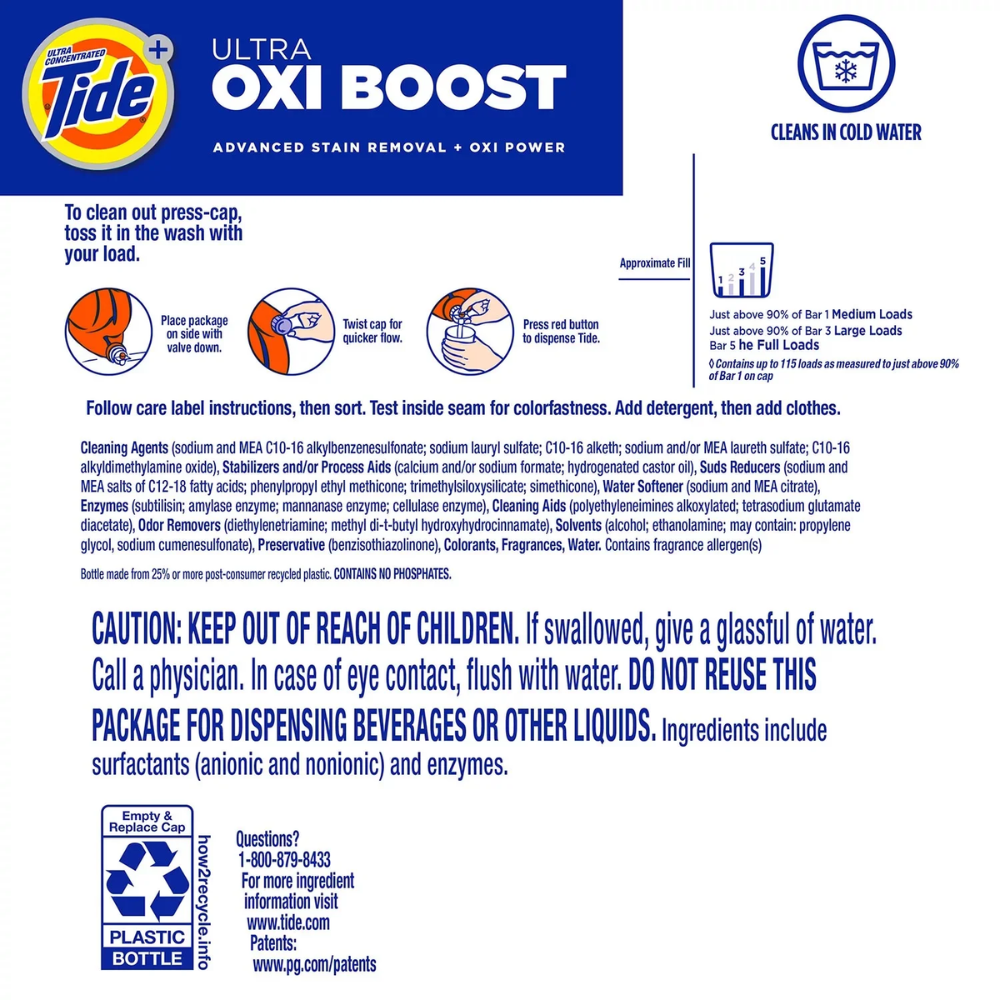 Detergente Líquido Tide Ultra Oxi - Boost Advanced Clean
