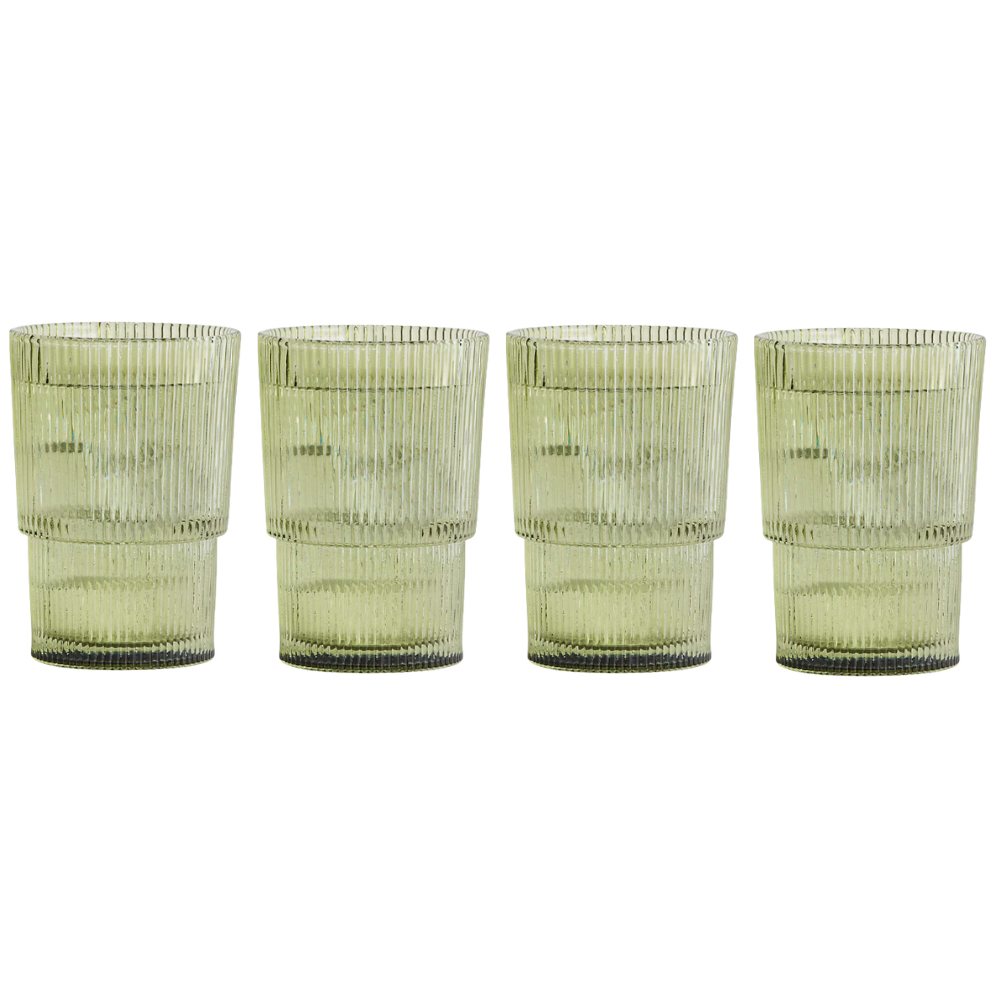 Vasos de Líneas  Verde 15,38 oz - Capri