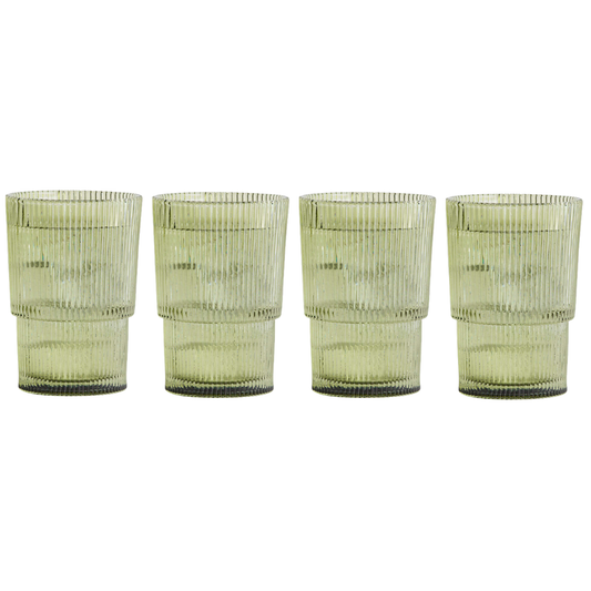Vasos de Líneas  Verde 15,38 oz - Capri
