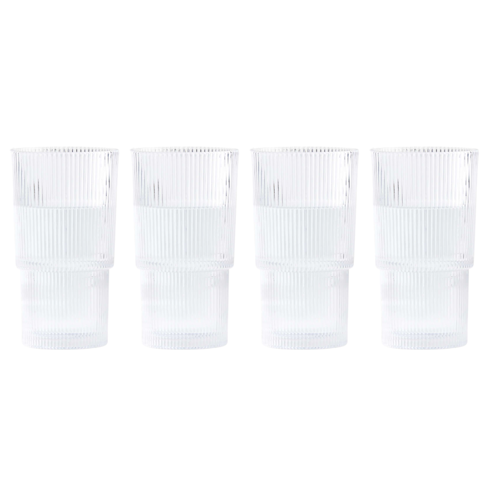 Vasos de Líneas Transparentes 15,38 oz – Capri
