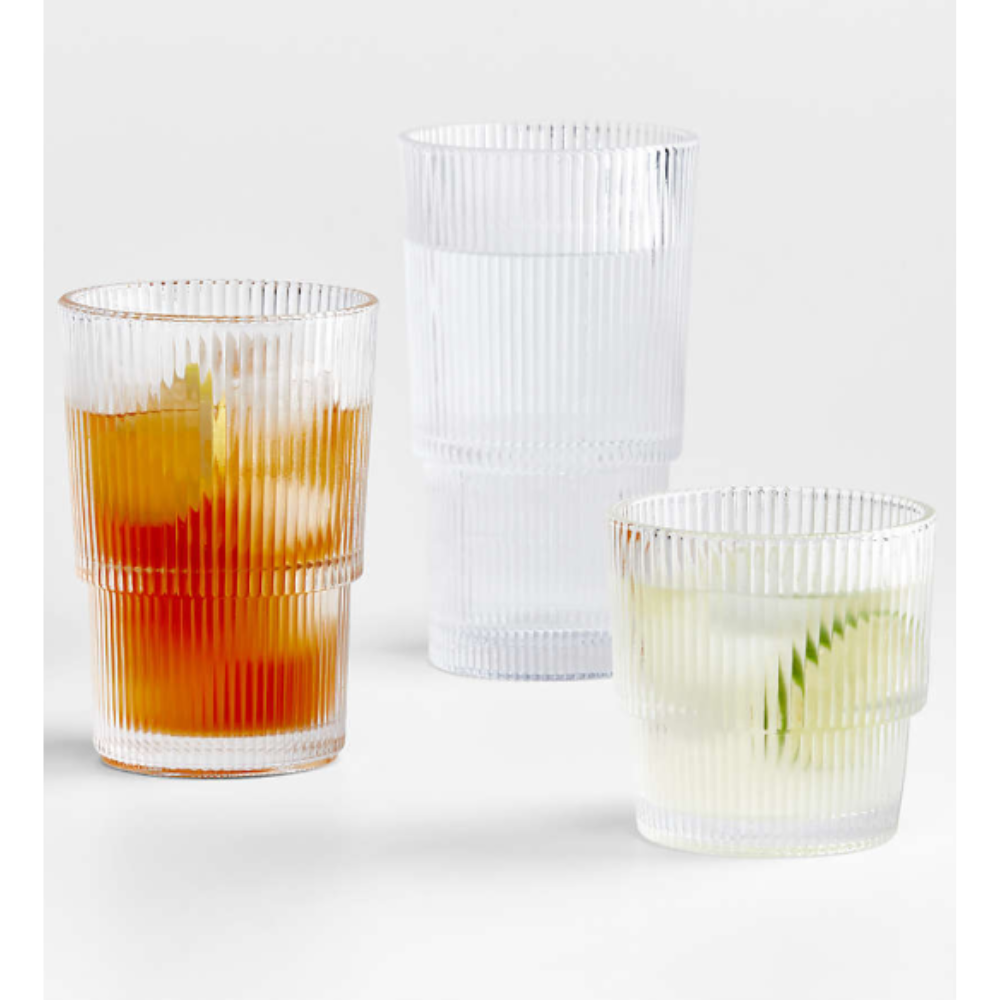 Vasos de Líneas Transparentes 15,38 oz – Capri