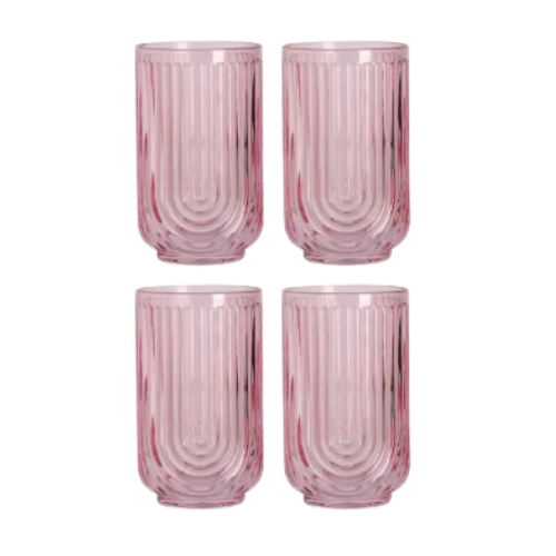Vasos Rosa Rubor Apollo – Set de 4