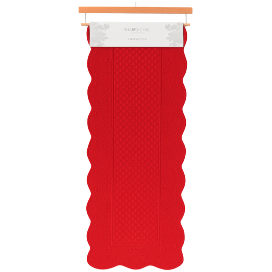 Camino de Mesa Rojo con Lazo – Shabby Chic