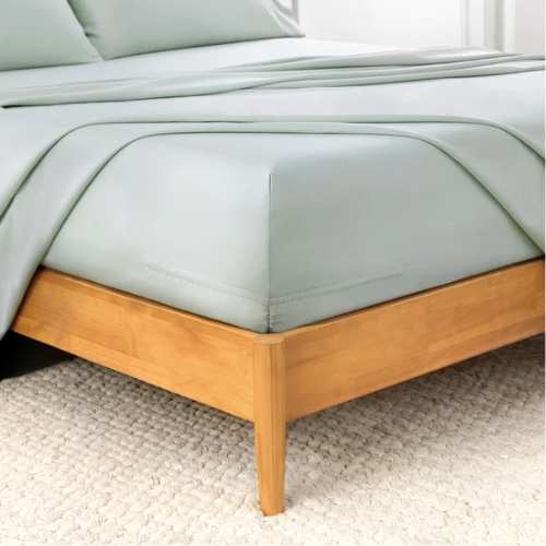 Sábanas Algodón Orgánico 300 Hilos Queen - Dusty Blue