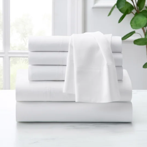 Sábanas Algodón Orgánico 300 Hilos King- White