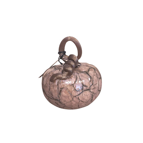 Calabaza de Vidrio Decorativa Palo de Rosa con Tallo y Efecto de Grietas