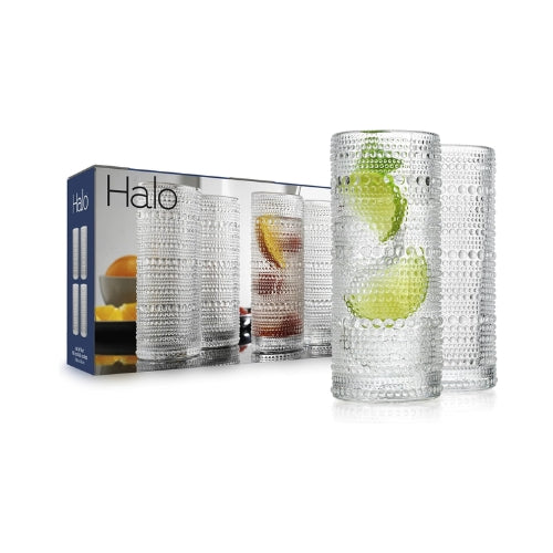 Vasos Transparentes Halo Largos 10.82 oz - Set de 4