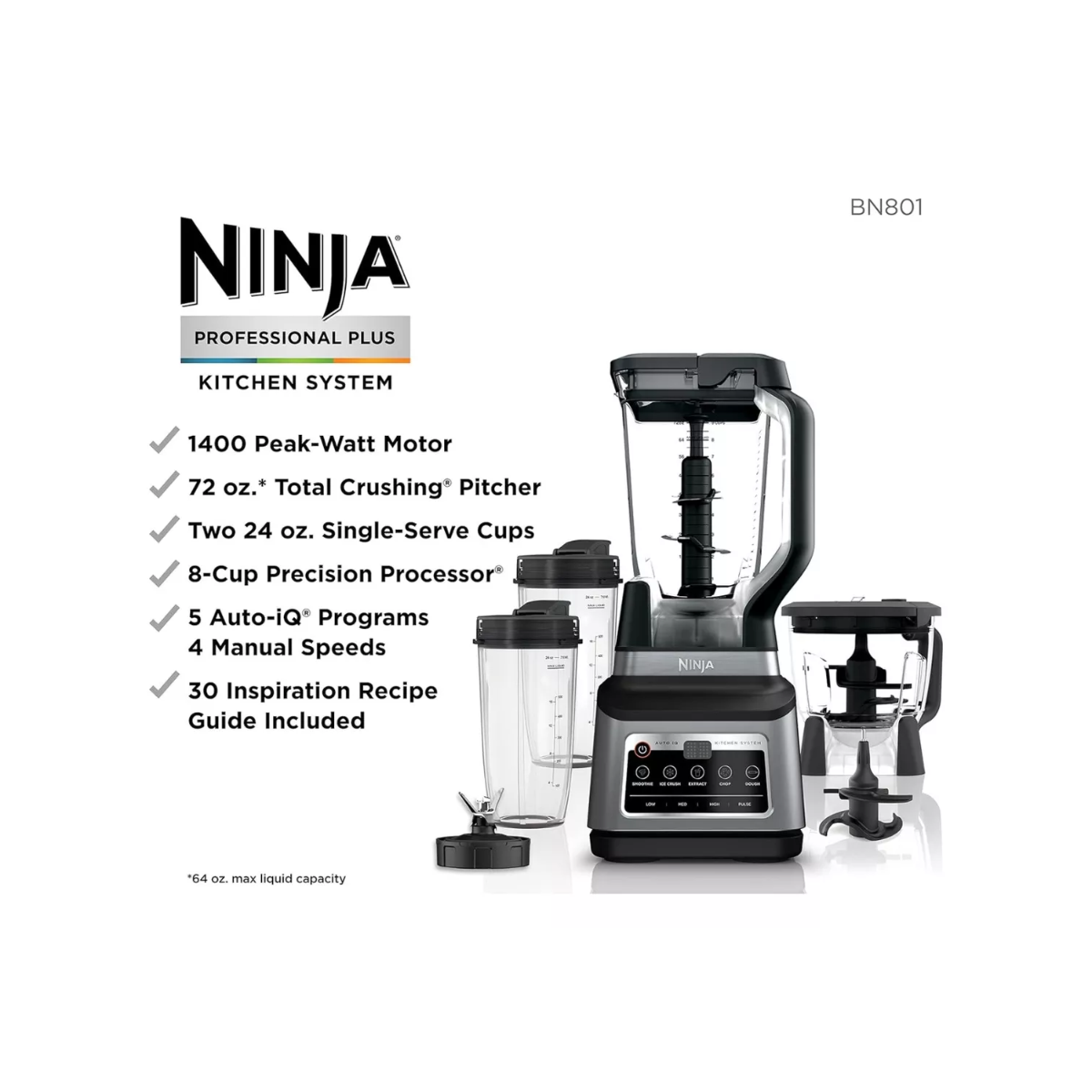 Licuadora Ninja Professional Plus Autoiq BN805A Urban Goods Ec