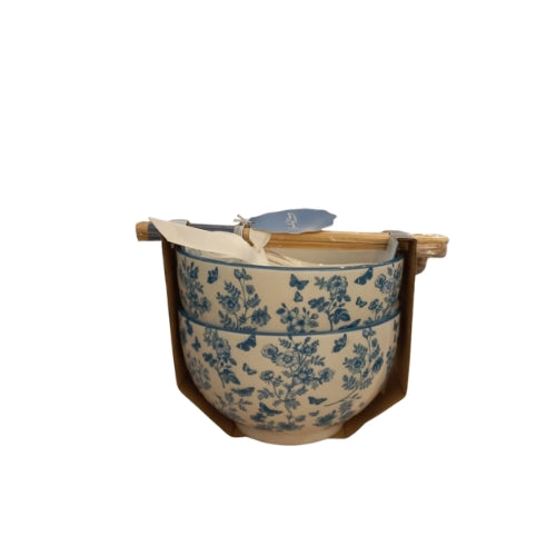 Set de 2 Bowls para Noodles con Palillos y Cucharas