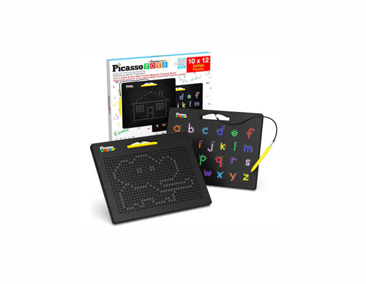 PicassoTiles – Tablero De Dibujo Magnético 2 En 1 Con Alfabeto Y Estilo Libre
