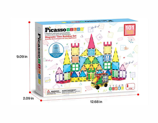 PicassoTiles – Bloques De Construcción Con Ventanas, Puertas Y Bolsa 101 Piezas PT06